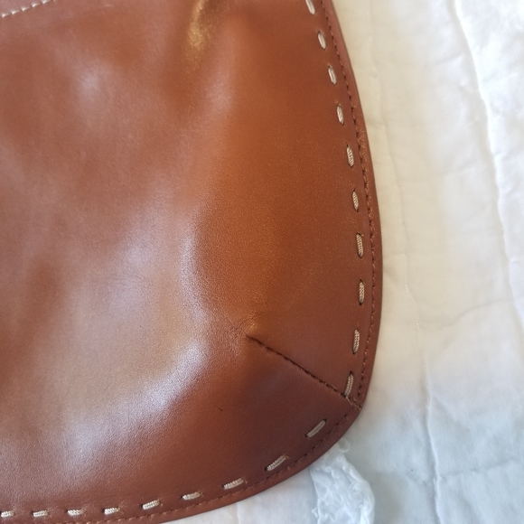 GAP 100% Genuine Leather Bag Brandy Brown EUC - Picture 9 of 16